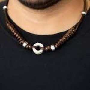 5 For $20! Paparazzi ♥ Beach Cruise - Brown ♥ Mens Necklace
